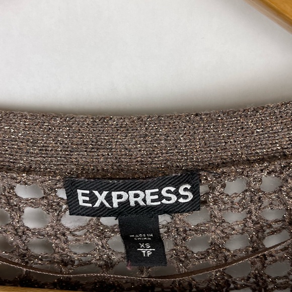 Express Metallic Weave Knot Mesh Top Size XS - Picture 5 of 5
